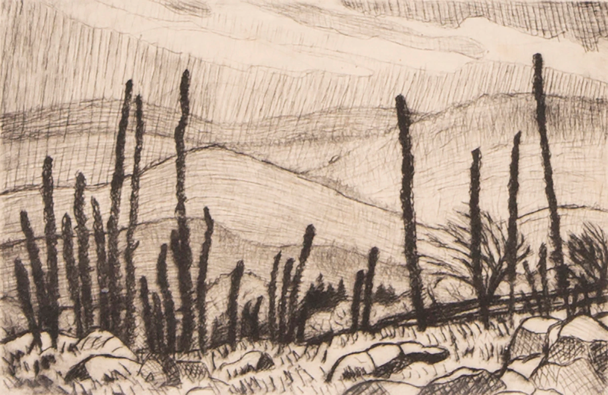 Bernice Fenwick Martin, Mullins, drypoint