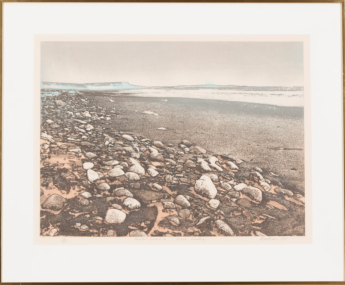 Edward John Bartram, Coastal Rock #4, Nova Scotia, colour etching, 1980