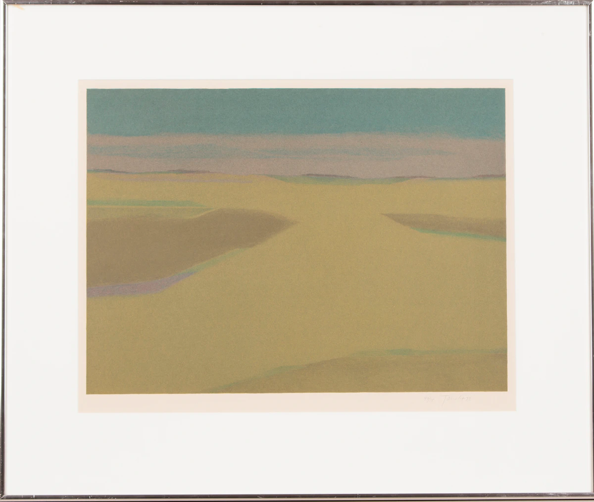 Takao Tanabe, The Land: The Field 1874, colour lithograph, 1973