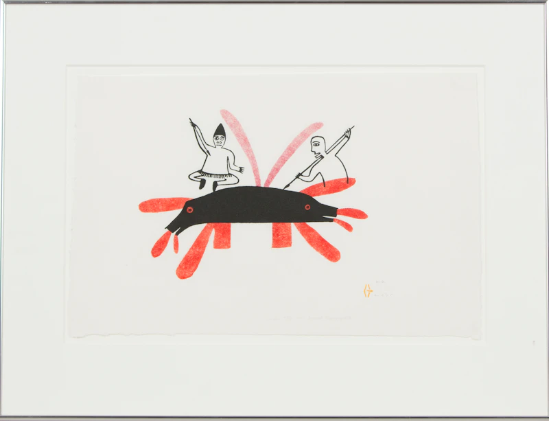 Jessie Oonark, Whales, colour stencil, 1972 - view 2