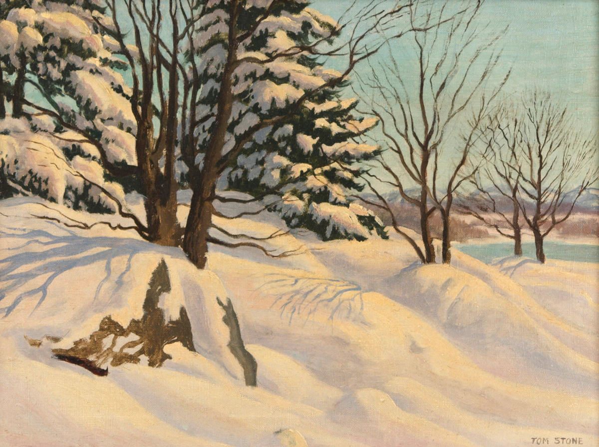 Thomas Albert Stone, Winter, Ottawa River, oil on canvas