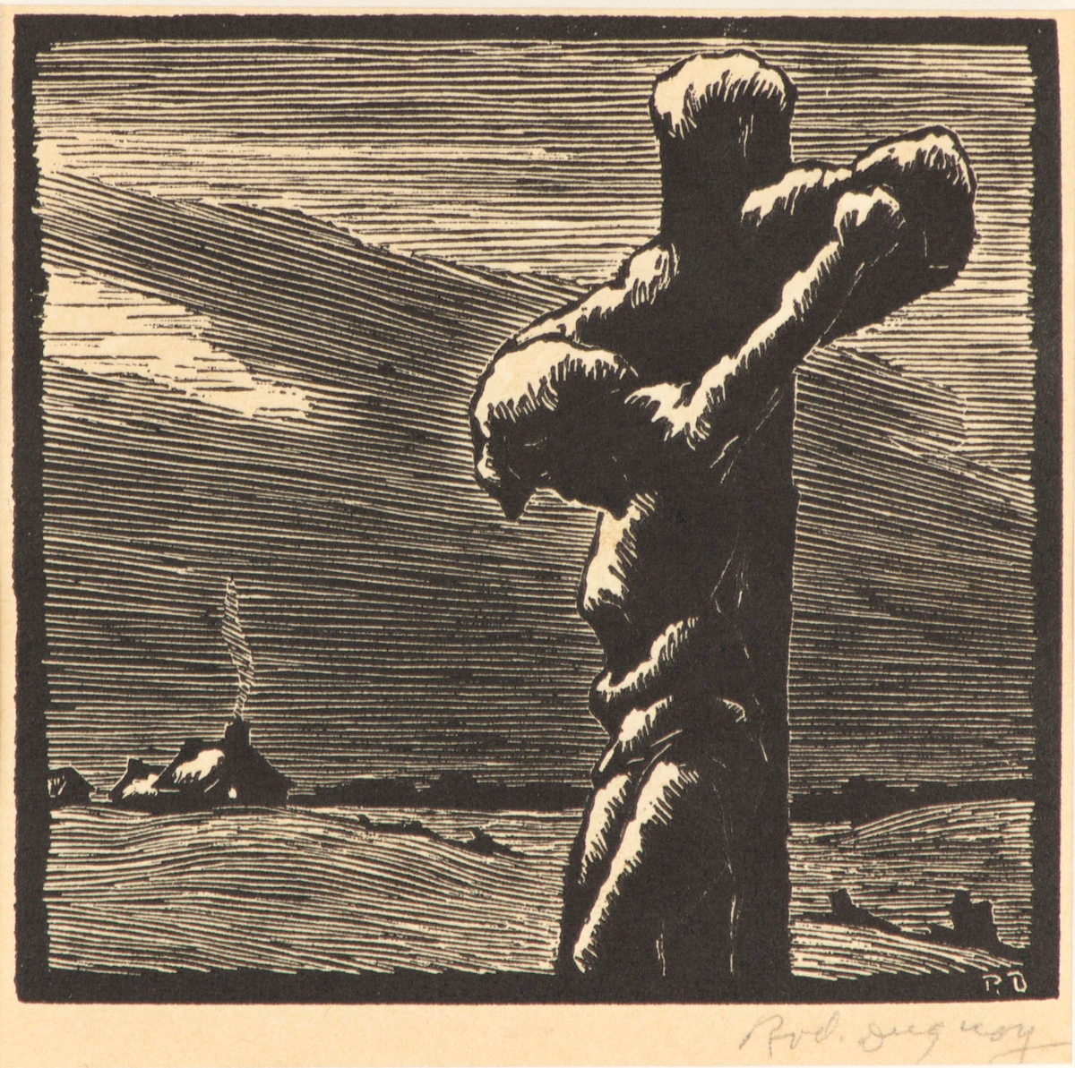 Rodolphe Duguay, Le Christ Veille, engraving