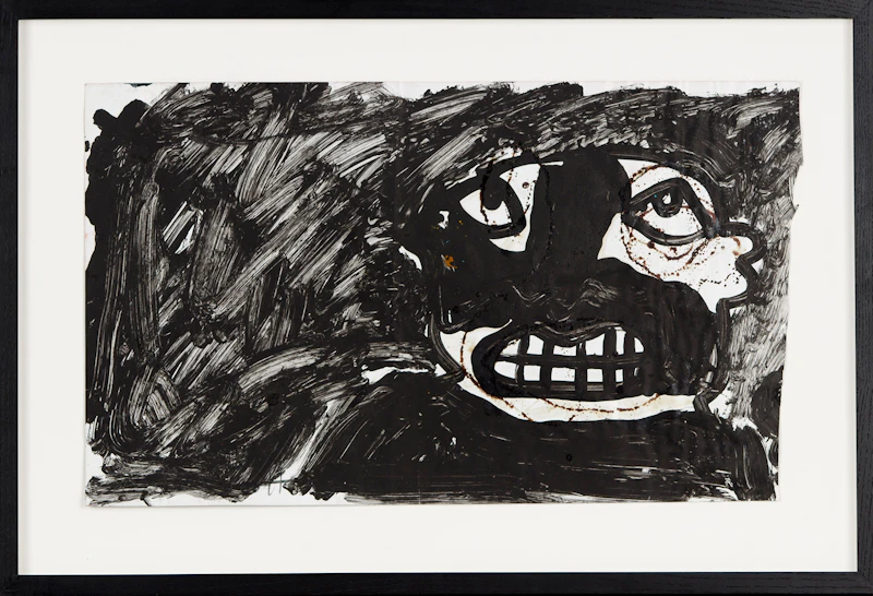 John Scott, Harrowing Face, ink and ochre pigment on paper, 1993 - view 2
