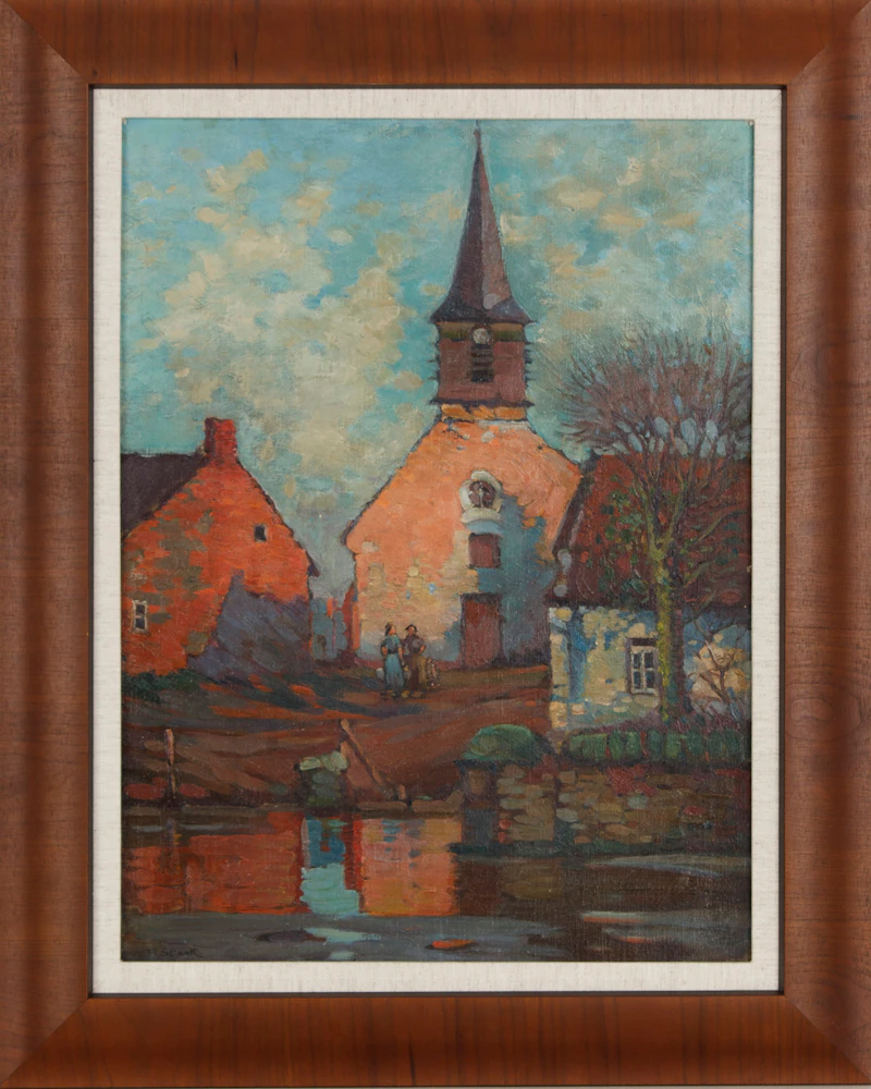 William Redver Stark, Village Church Scene, oil on canvas - view 2