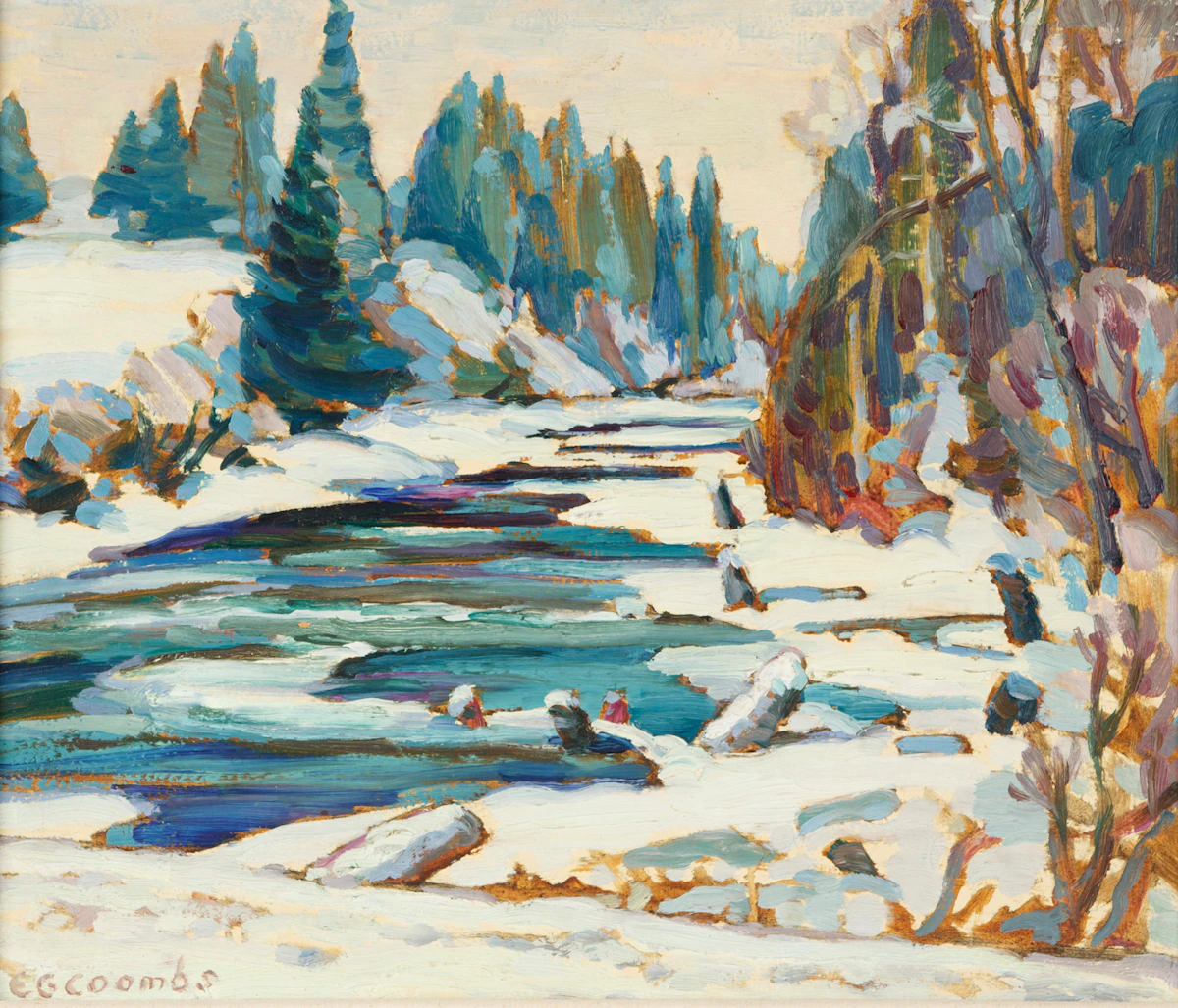 Edith Grace Coombs, Mud Creek Near Neighhick Lake, oil on board, 1933