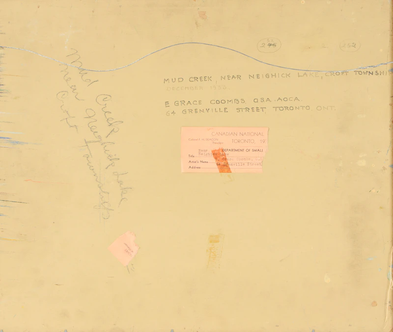 Edith Grace Coombs, Mud Creek Near Neighhick Lake, oil on board, 1933 - view 3