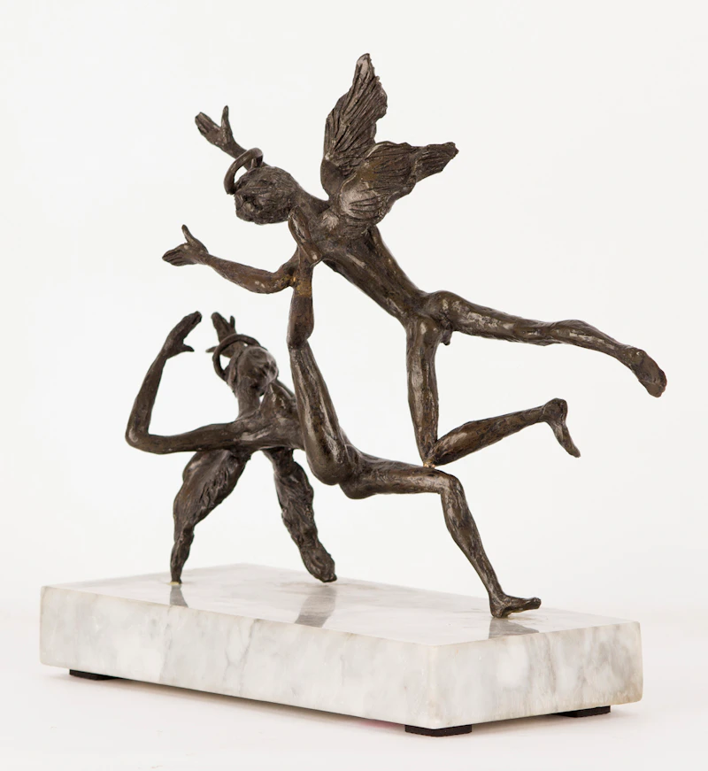 Almuth Lutkenhaus, Angel Gabriel and Mary, bronze - view 2