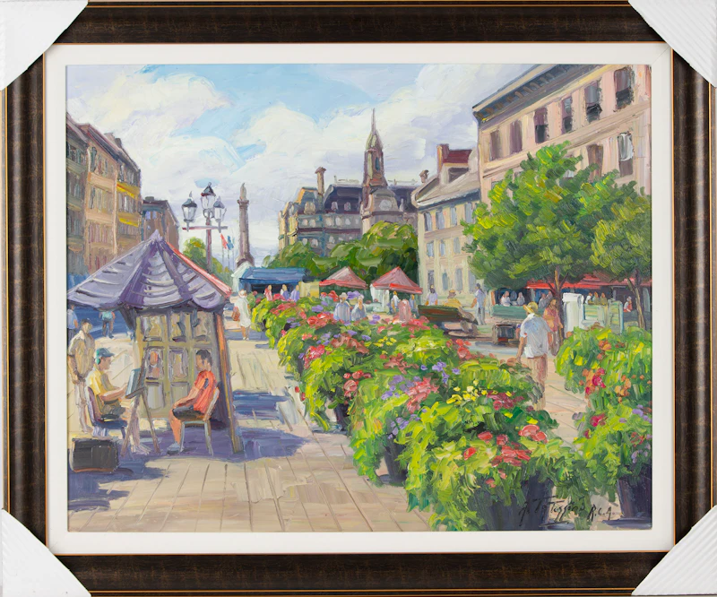 Armand Tatossian, Promenade, Place Jacques Cartier, oil on canvas - view 2
