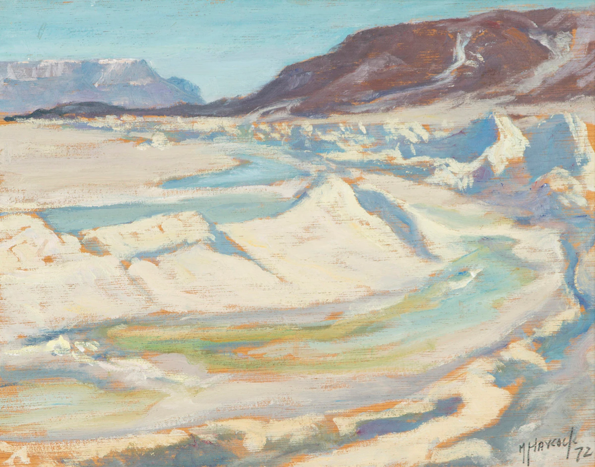 Maurice Hall Haycock, Alexandra Fjord (Edge of the Shore Ice), oil on board, 1972