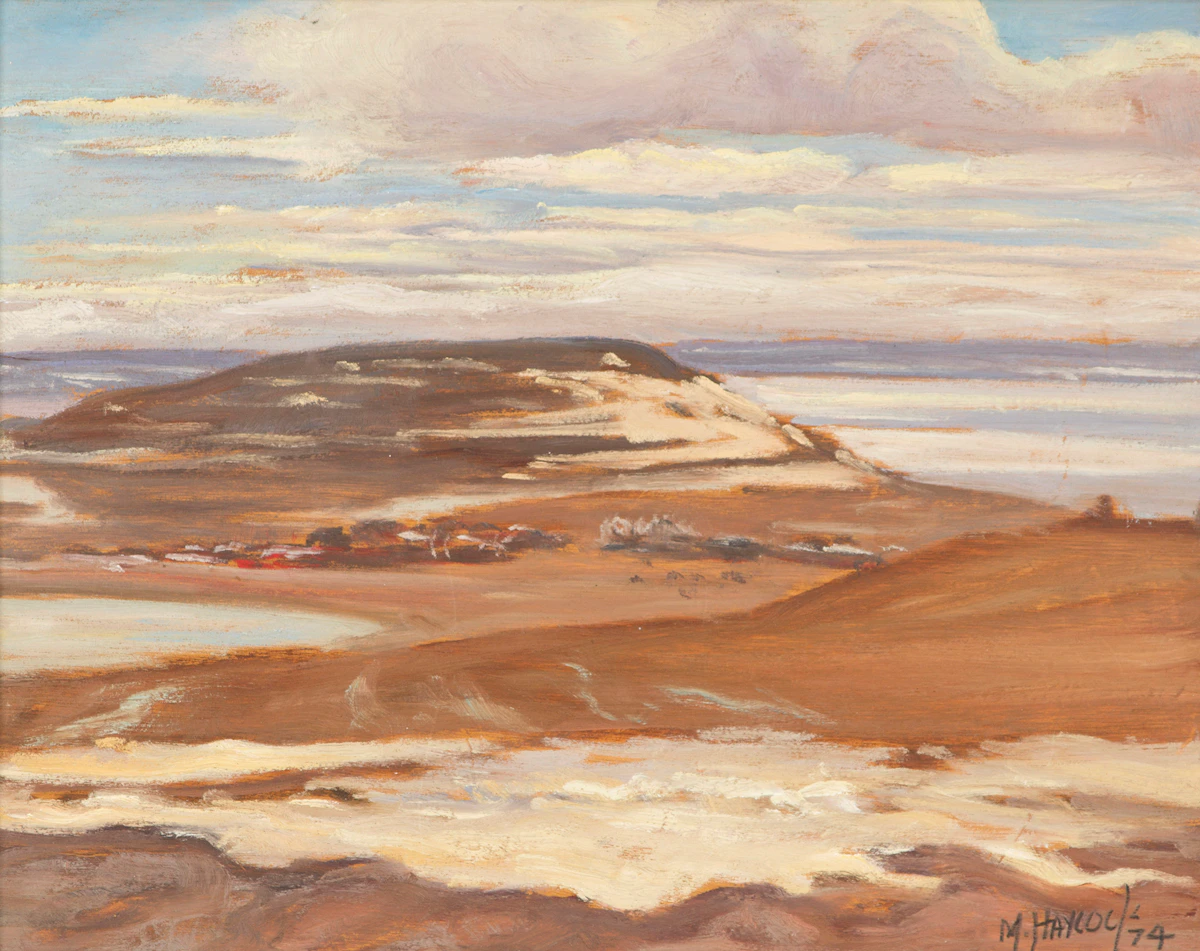 Maurice Hall Haycock, Resolute Bay from Hill to North East, oil on board, 1974