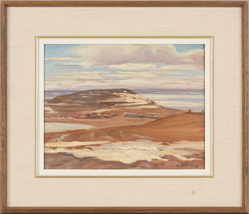 Maurice Hall Haycock, Resolute Bay from Hill to North East, oil on board, 1974 - view 2