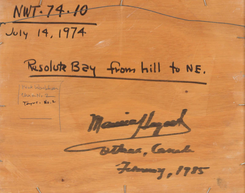 Maurice Hall Haycock, Resolute Bay from Hill to North East, oil on board, 1974 - view 3