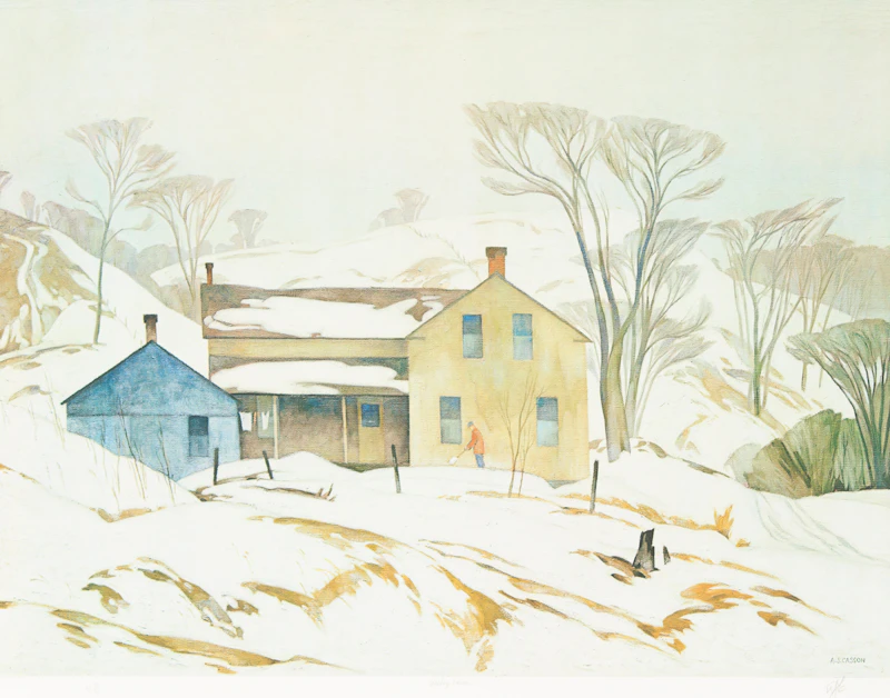 Alfred Joseph Casson, Valley Farm; Below Ragged Falls; Village House, three colour serigraphs - view 1