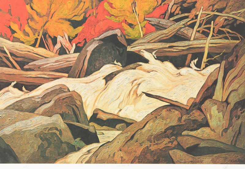 Alfred Joseph Casson, Valley Farm; Below Ragged Falls; Village House, three colour serigraphs - view 2