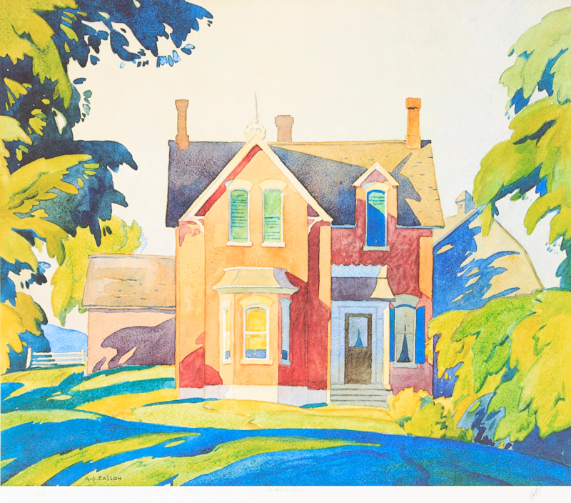Alfred Joseph Casson, Old House on Bayview; Grey October Morning; Birch Island