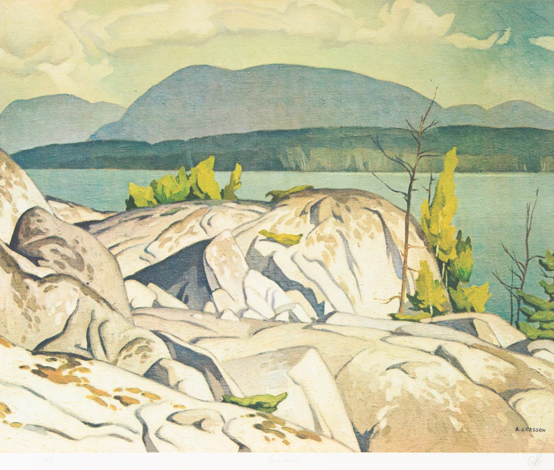 Alfred Joseph Casson, Old House on Bayview; Grey October Morning; Birch Island, three colour serigraphs - view 3