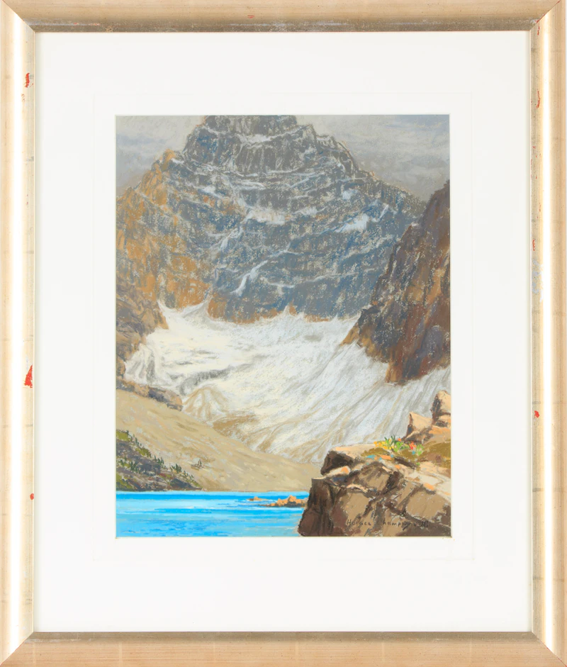 Horace Champagne, Mt. Biddle in Steptember, with Lake McArthur (Yoho National Park, B.C.), pastel, 1988 - view 2