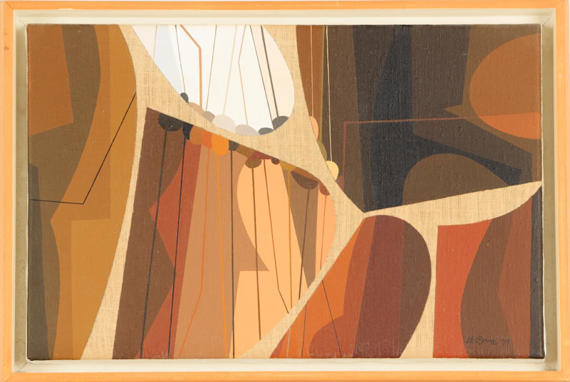 Jean-Paul Jérôme, Abstract Composition, acrylic on canvas, 1977 - view 2