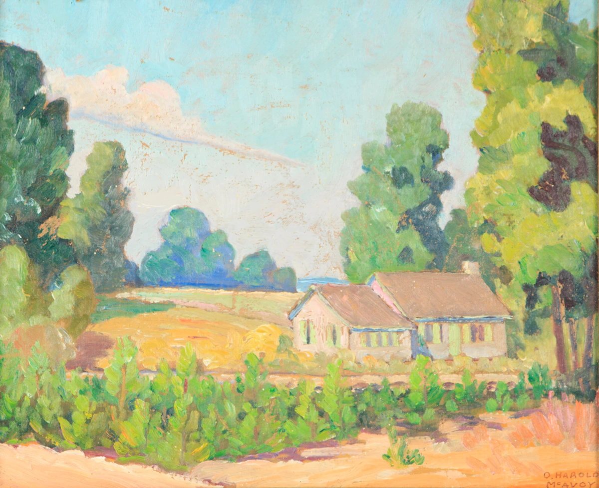 Harold O McAvoy, Country House, oil on canvas laid down on board