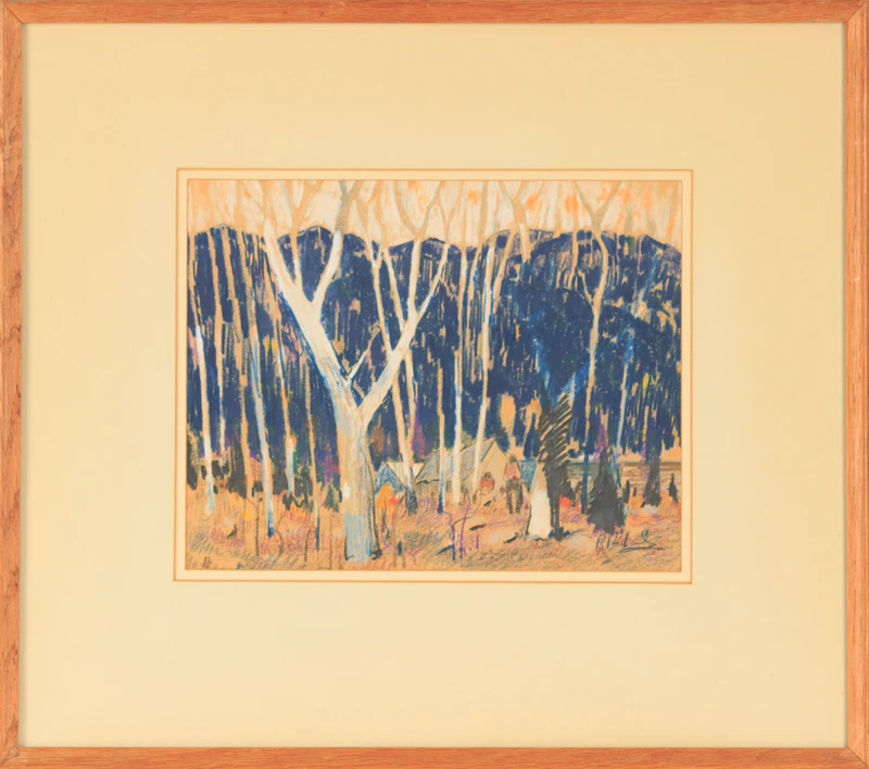 René Richard, Forest Landscape, pastel on paper - view 2