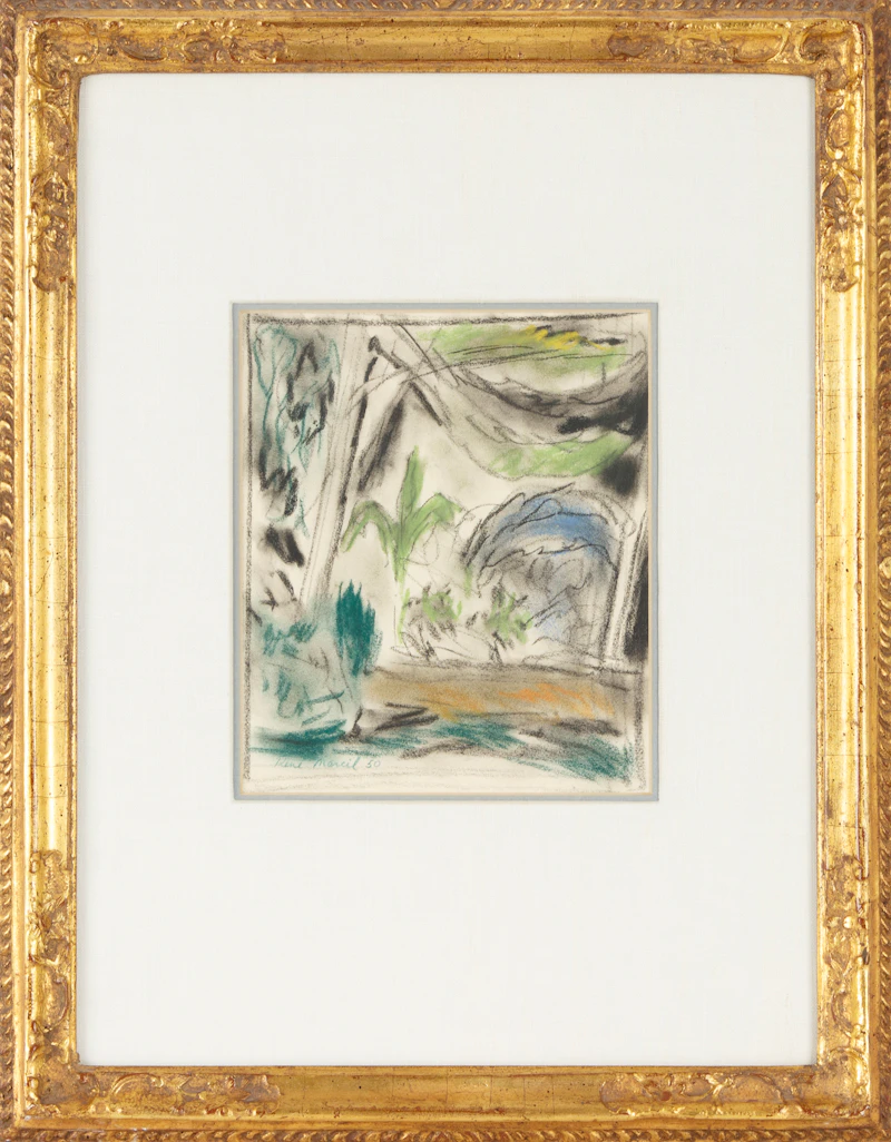 René Marcil, Landscape, coloured chalks - view 2