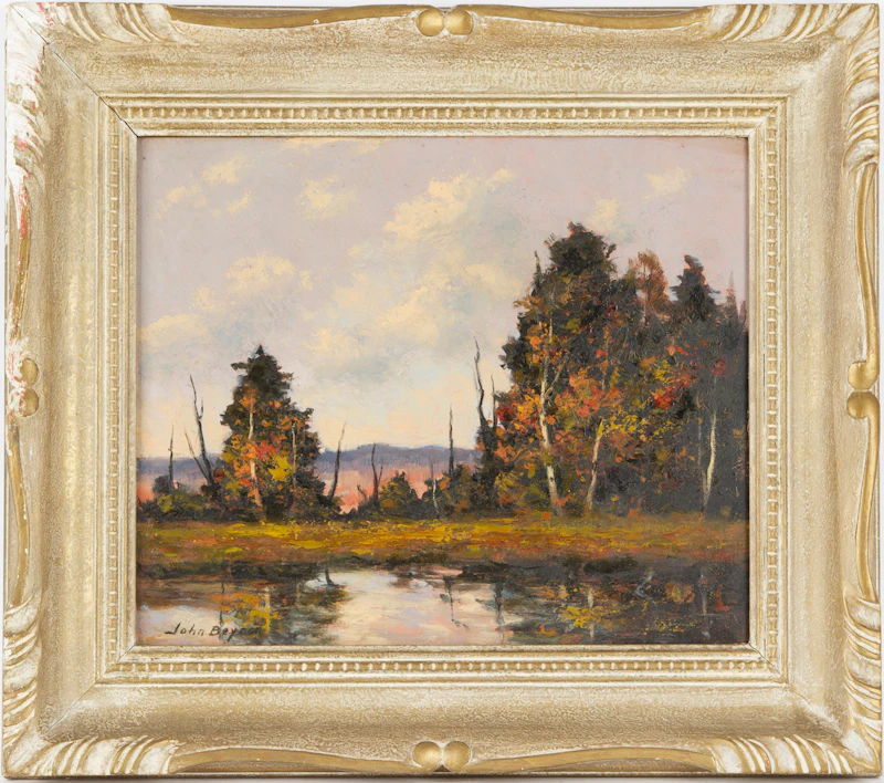 John Hubert Beynon, Autumn Landscape, oil on board - view 2