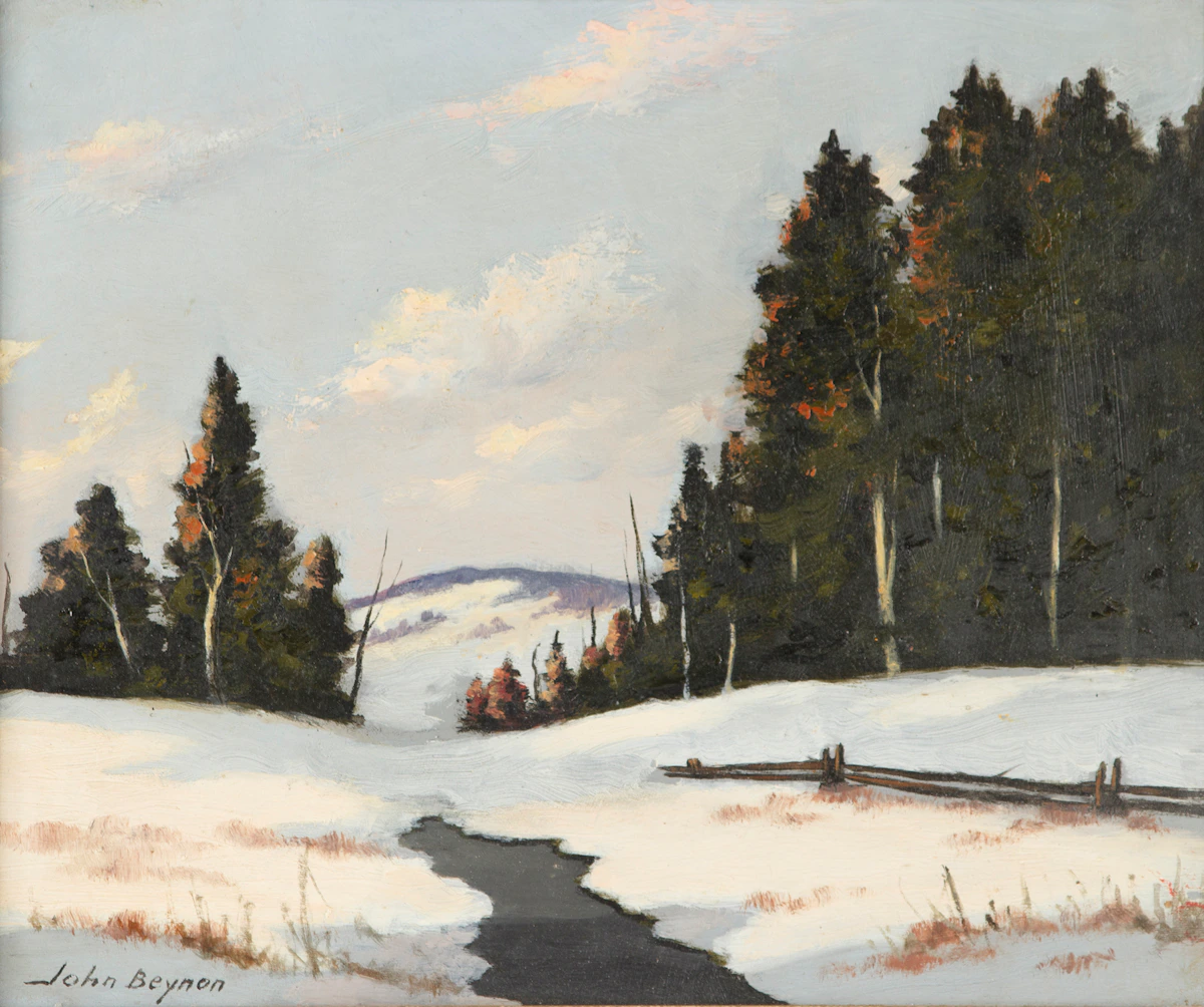 John Hubert Beynon, Winter Landscape, oil on board