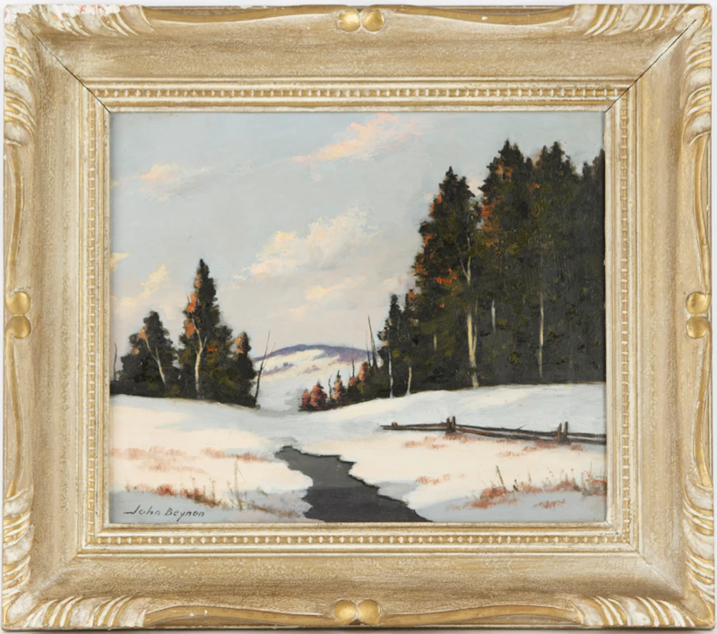 John Hubert Beynon, Winter Landscape, oil on board - view 2