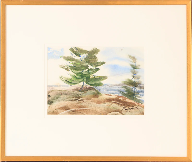 Geoffrey David Armstrong, Two Pines, acrylic on paper, 1999 - view 2