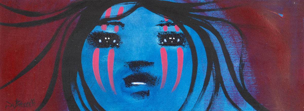 Dennis Bruce, Woman with Black Hair, acrylic on paper, 1999