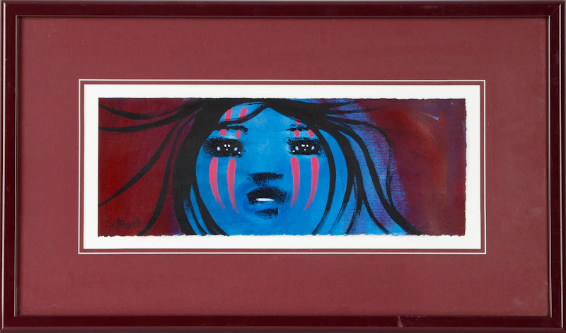 Dennis Bruce, Woman with Black Hair, acrylic on paper, 1999 - view 2