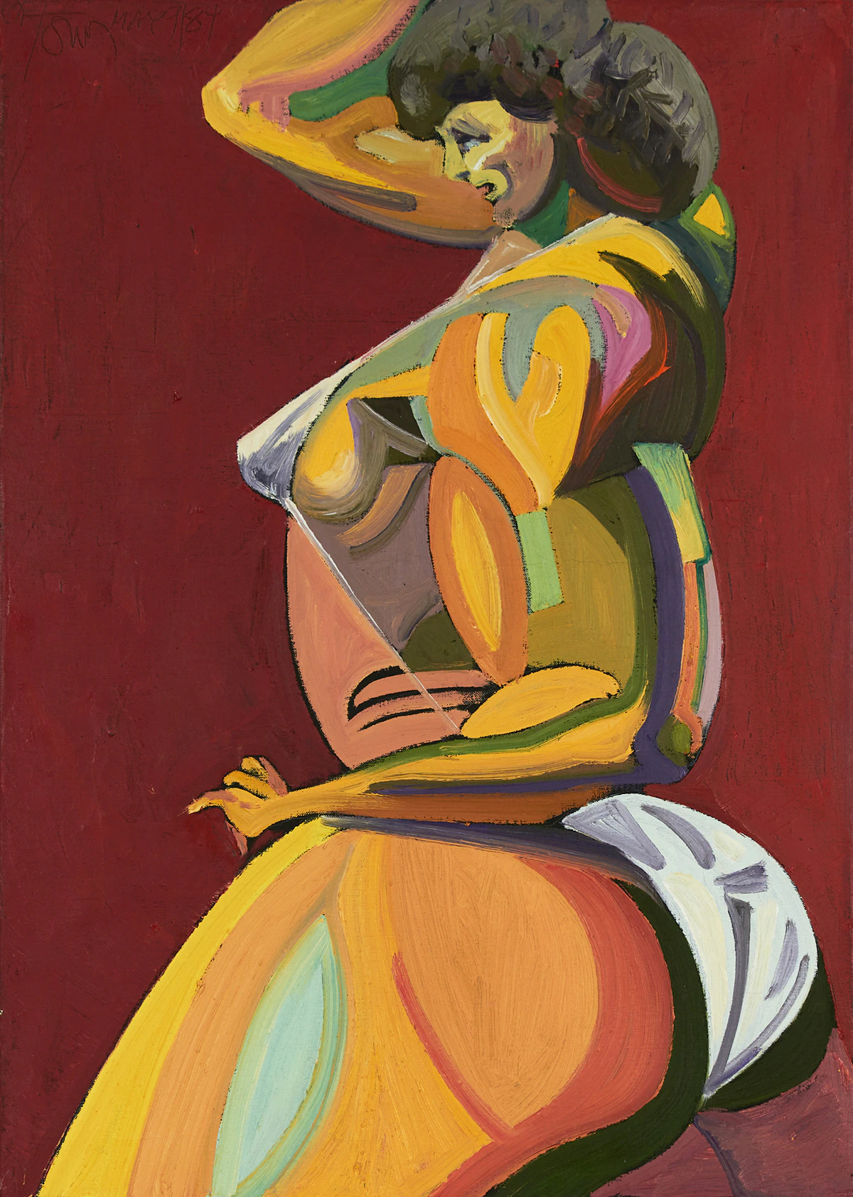 Harold Barling Town, Muscle Lady, oil on canvas, 1984