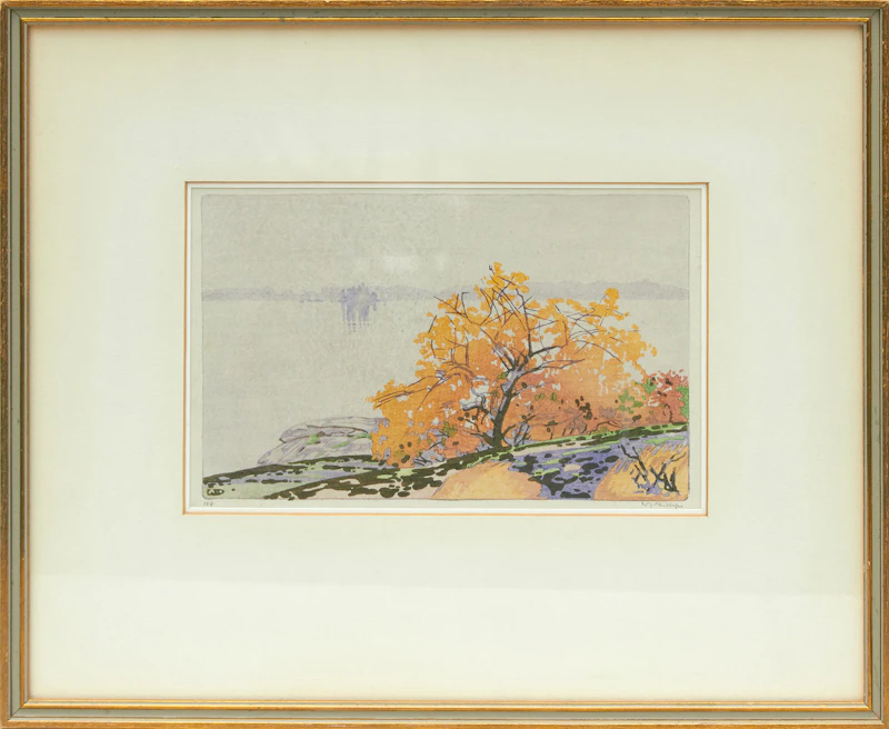 Walter Joseph Phillips, Wild Cherry, colour woodblock - view 2