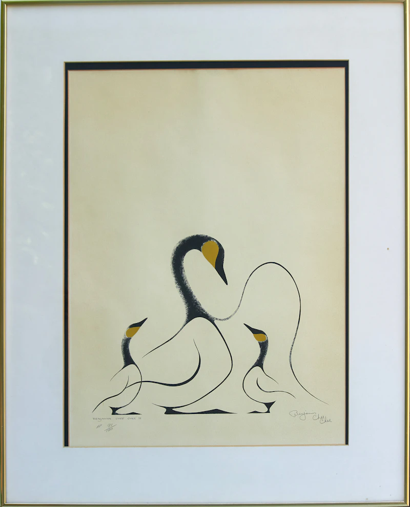 Benjamin Chee Chee, Three Geese, colour serigraph - view 2