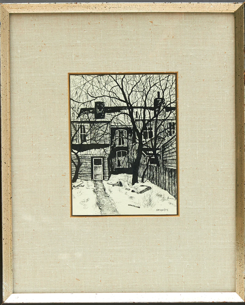 John Kasyn, Behind Dovercourt Road, pen and ink drawing, 1975 - view 2
