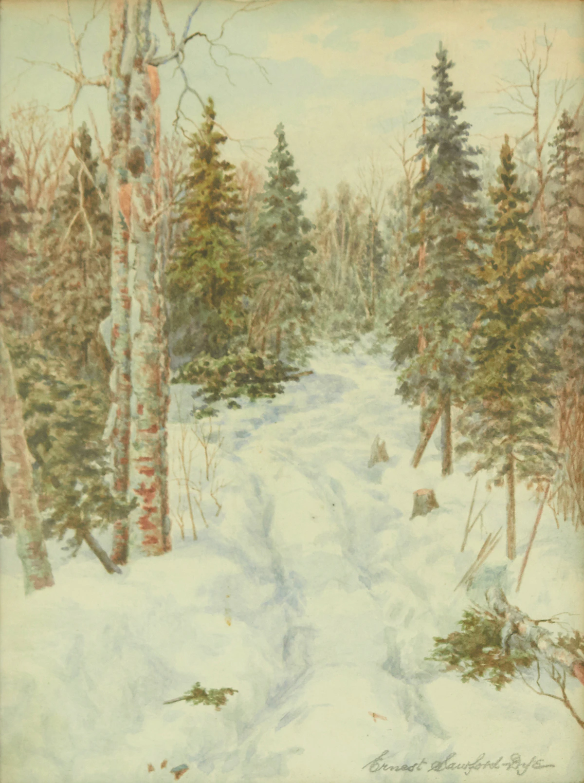 Ernest Sawford Dye, A Pleasent Day in the Bush, watercolour