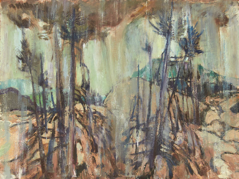 Alexander Samuel Millar, Rain in the Forest; Burnt Spruce, Deadman’s Pond, pair of oils on board - view 2