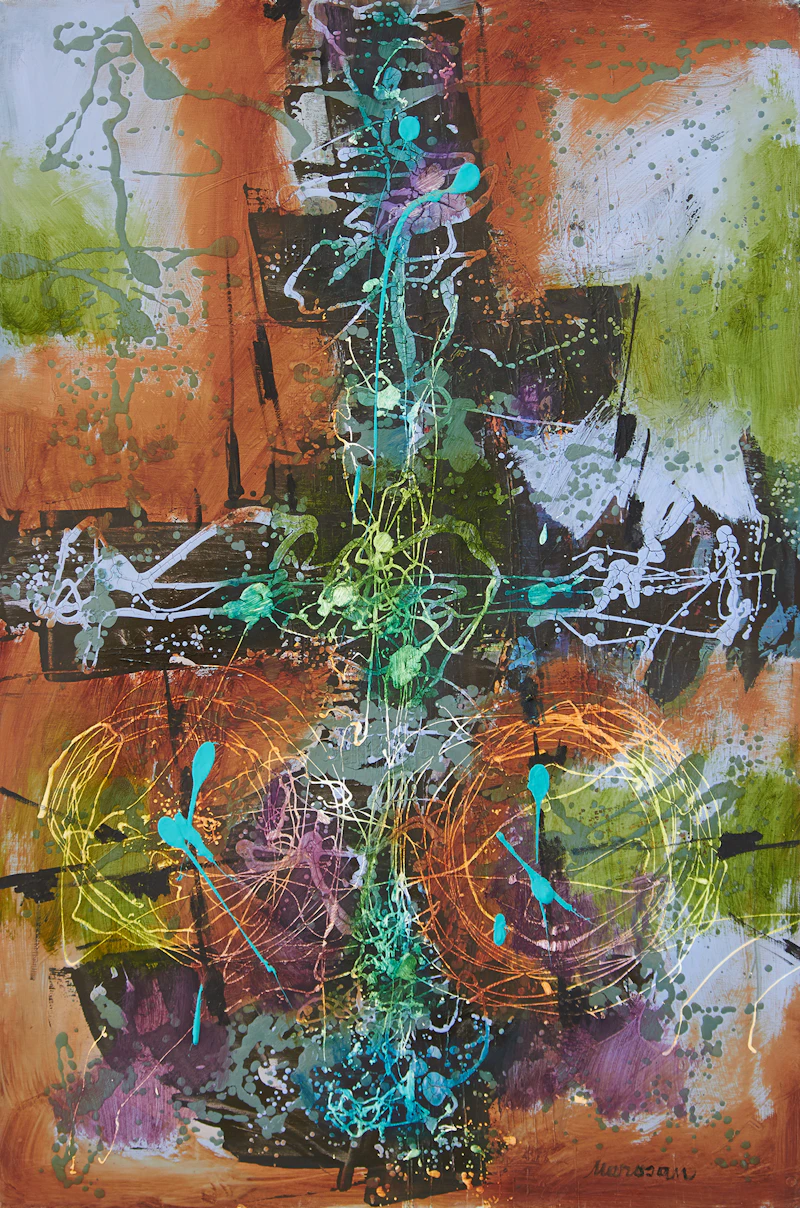 Julius Gyula Marosan, Paris; Untitled Abstract, pair of oils on canvas - view 2