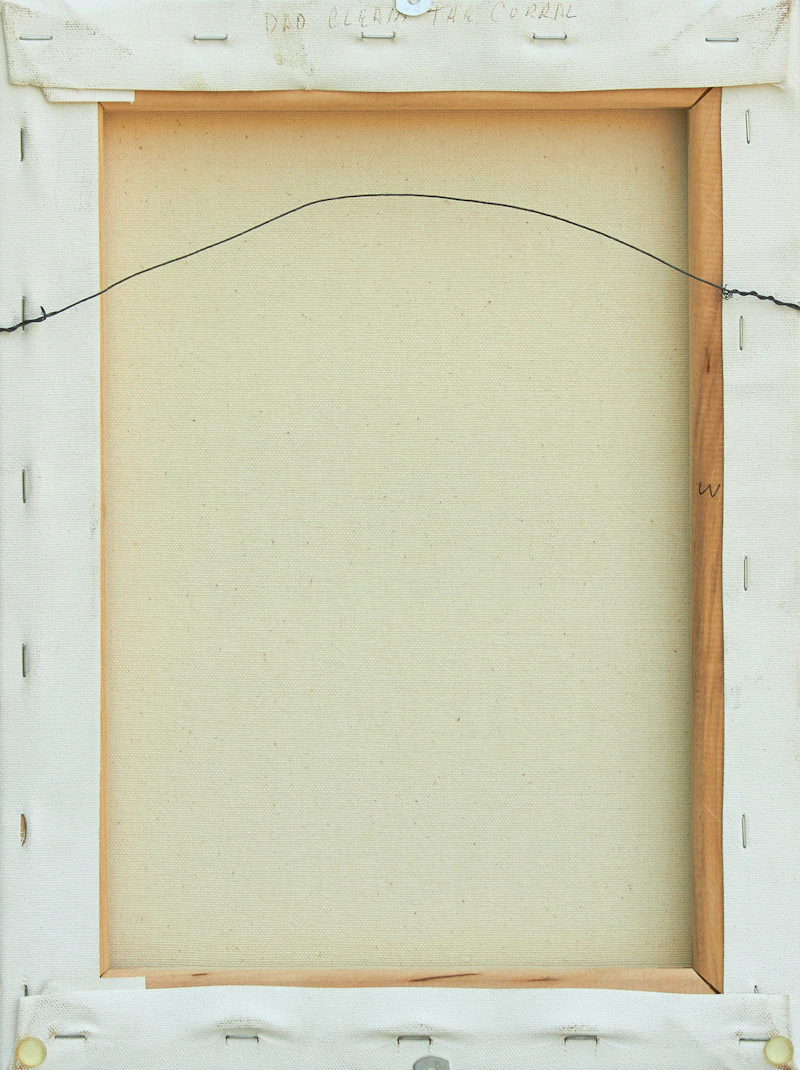 Allen Sapp, Dad Cleaning the Corral, oil on canvas - view 3