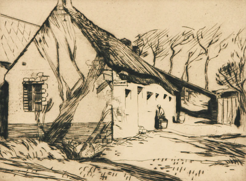Gyrth Russell, Estaminet, etching - view 1