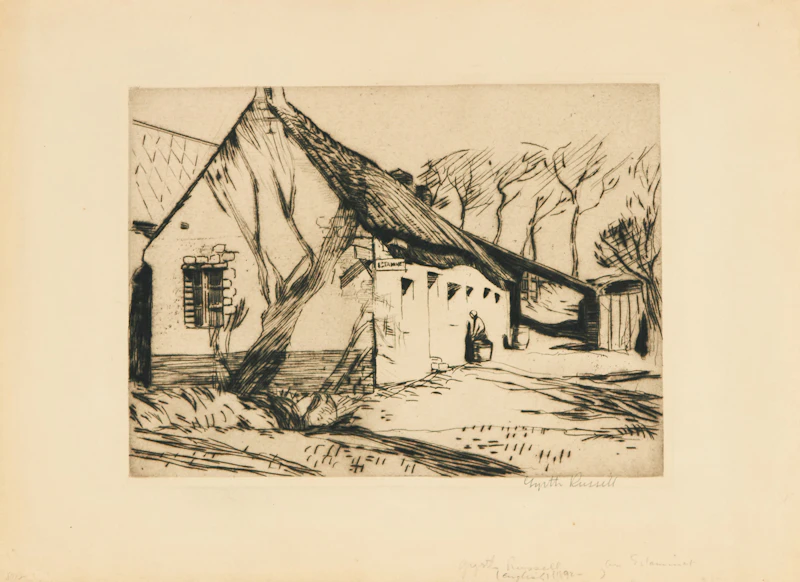 Gyrth Russell, Estaminet, etching - view 2