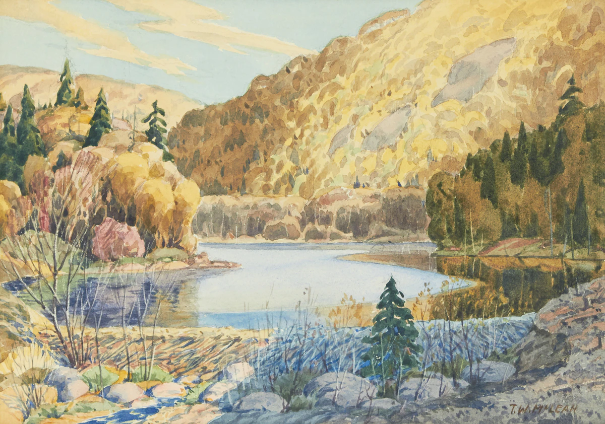Thomas Wesley McLean, Winding River Landscape, watercolour