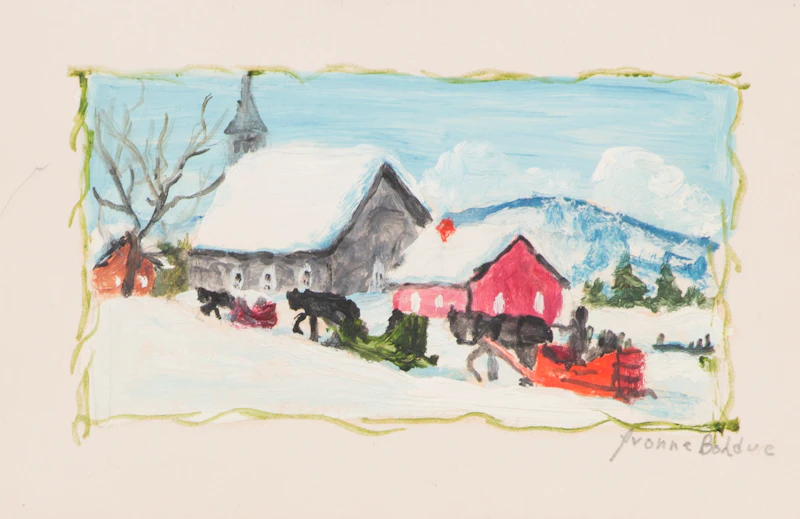 Yvonne Bolduc, Three Winter Scenes, mixed media on card - view 2