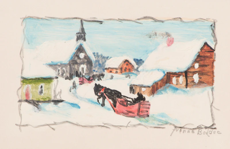 Yvonne Bolduc, Three Winter Scenes, mixed media on card - view 3