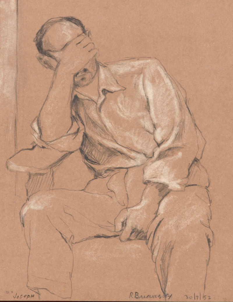 Rita Briansky, Apple Orchard; Side Door; Joseph; In The Park; Self Portrait; Carl Sandburg, assorted media (6) - view 6
