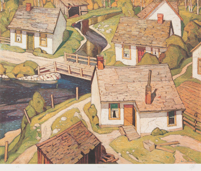 Alfred Joseph Casson, Sunshine After Rain; Mill House; Pink Farm House, three colour serigraphs - view 2