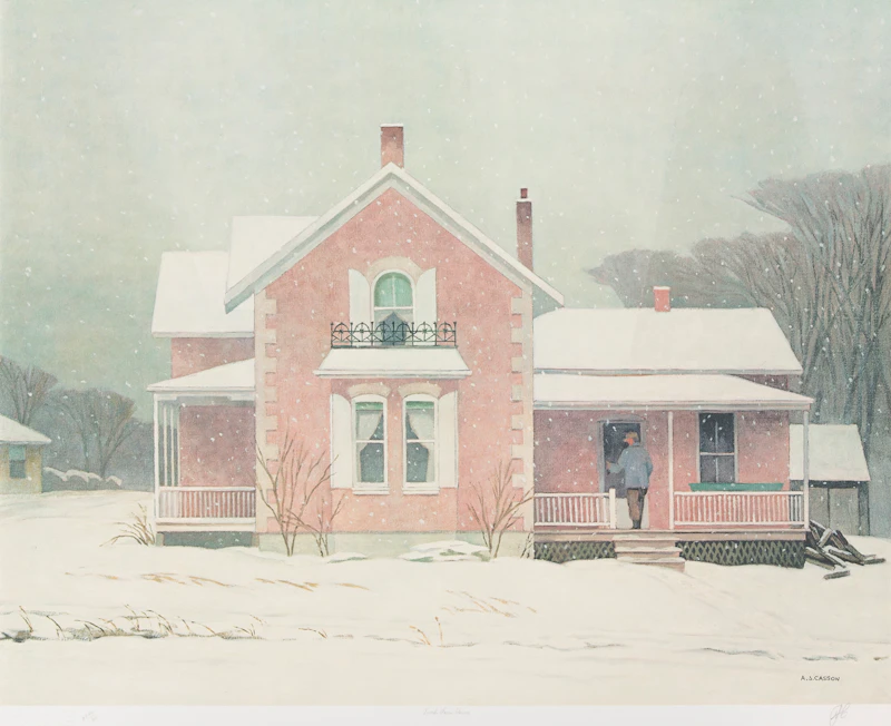 Alfred Joseph Casson, Sunshine After Rain; Mill House; Pink Farm House, three colour serigraphs - view 3