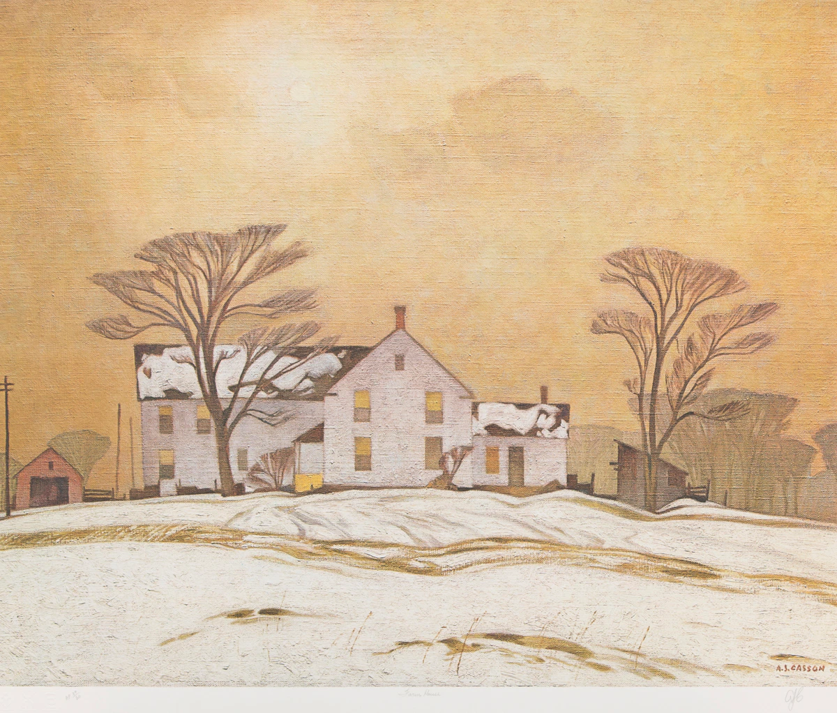 Alfred Joseph Casson, Farm House; Autumn Decorations; Approaching Thunderstorm, three colour serigraphs
