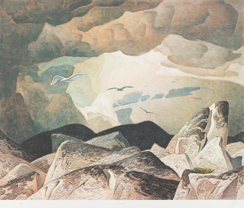 Alfred Joseph Casson, Crescendo; Annables General Store; Sunlit Island