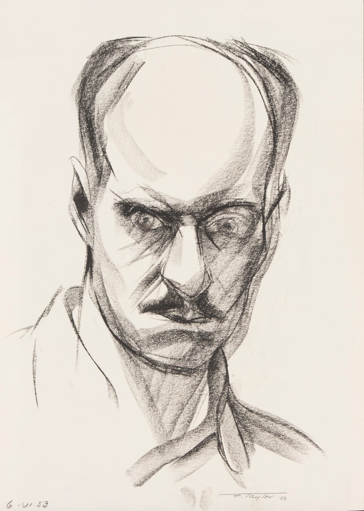Frederick Bourchier Taylor, Self Portrait; Portrait of a Woman/Seated Dancer; Seated Nude, assorted media on paper (3)